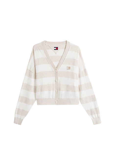 Cardigan relaxed fit a righe con distintivo Tommy Hilfiger | DW0DW20968AE3